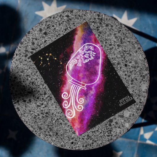 Carte Postale Galaxy Aquarius Personalized Zodiac Sign