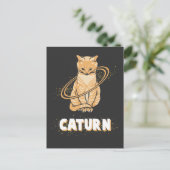 Carte Postale Galaxy Cat Astronaut Saturn Planet Space Kitten (Debout devant)