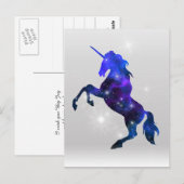 Carte Postale Galaxy rose belle licorne brillant image (Devant / Derrière)