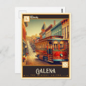 Carte Postale Galena, Illinois | VINTAGE (Devant / Derrière)