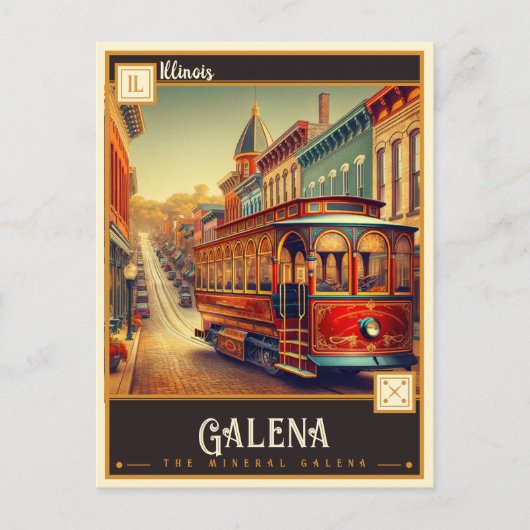 Carte Postale Galena, Illinois | VINTAGE (Devant)