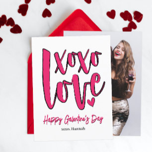 Carte Postale Galentine's Day XOXO Love Bold Pink Photo