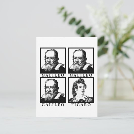 Carte Postale Galileo Figaro BW (Debout devant)