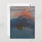 Carte Postale Galleon sur le Main Espagnol (Devant / Derrière)