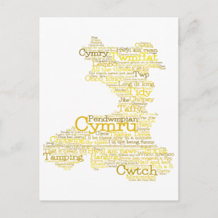 Carte postale Gallois Slang Word Art Map
