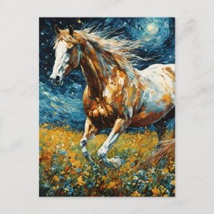 Carte Postale Galloping Pinto Stallion Van Gogh