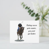 Carte Postale Galloping Thoroughbred Horse Et Ride (Debout devant)