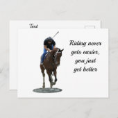 Carte Postale Galloping Thoroughbred Horse Et Ride (Devant / Derrière)