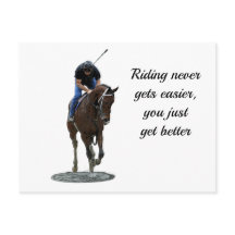 Carte Postale Galloping Thoroughbred Horse Et Ride