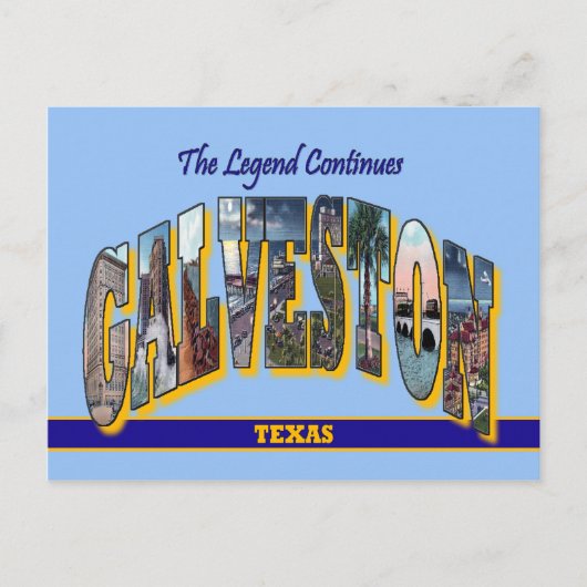 Carte postale GALVESTON Texas Grande Lettre (Devant)