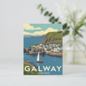 Carte Postale Galway Irlande Retro Travel Art (Debout devant)