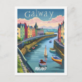 Carte Postale Galway Irlande Vintage célèbre Travel Place (Devant)