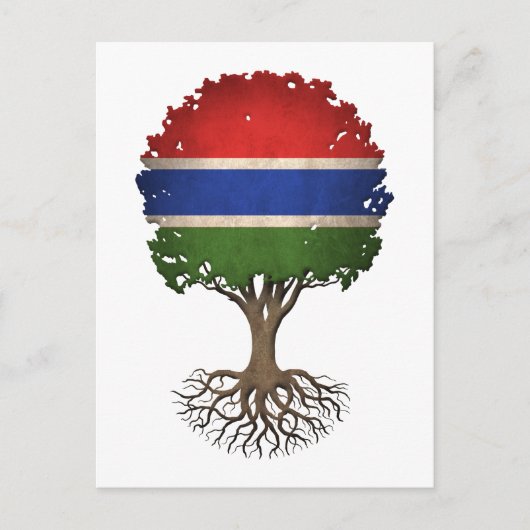 Carte Postale Gambie Drapeau Arbre de Vie personnalisable (Devant)