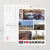 Carte Postale Gambie - I Love - (Devant / Derrière)
