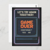 Carte Postale „Game Over“ essayons ensemble (Devant / Derrière)