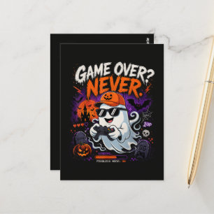 Carte Postale Game Over Jamais Drôle Gamer Fantôme Halloween