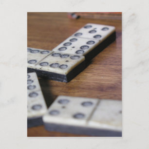 Carte Postale Game Table Domino Dominoes Wood Old Vintage Play