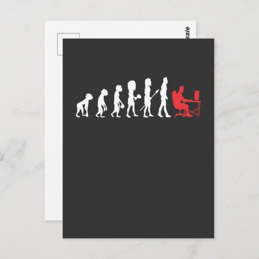 Carte Postale Gamer Evolution Funny Jeu Nerd PC Admin Gamer (Devant / Derrière)