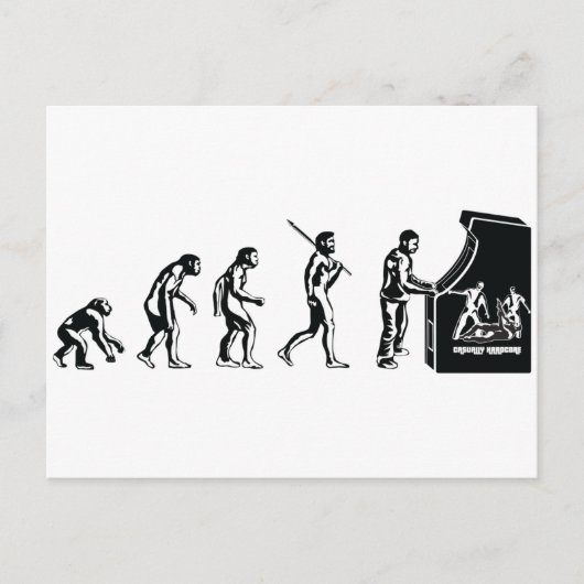 Carte Postale Gamer Evolution - Jeux vidéo Geek Arcade (Devant)