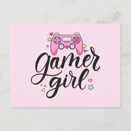 Carte Postale Gamer fille (Devant)