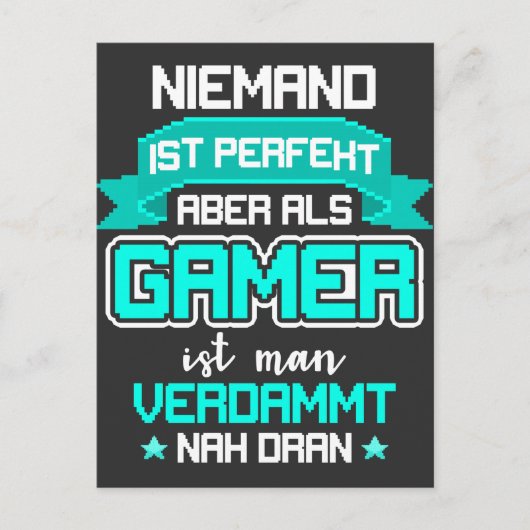 Carte Postale Gamer Nicht Perfekt aber Nah Dran Zocker Jeu (Devant)