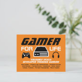 Carte Postale Gamer pour la vie (Debout devant)