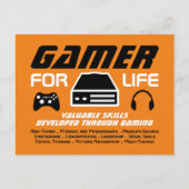 Carte Postale Gamer pour la vie (Devant)
