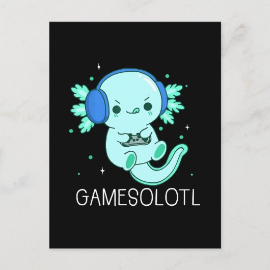 Carte Postale Gamesolotl Axolotl Gamer (Devant)