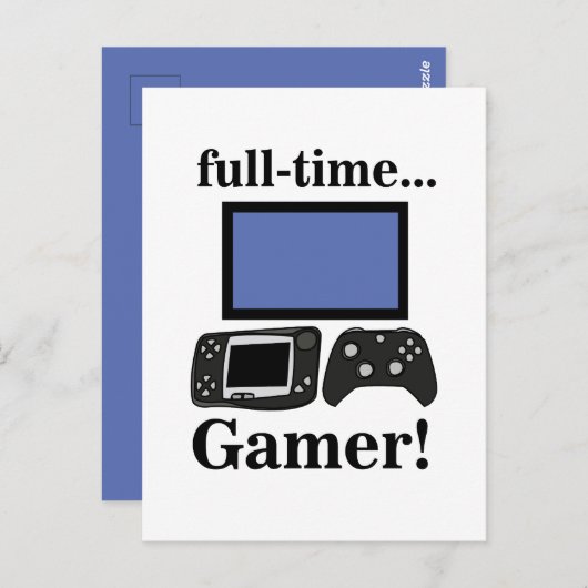 Carte Postale Gaming Gamer Funny (Devant / Derrière)