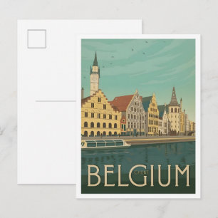 Carte Postale Gand Belgique Art Voyage Vintage