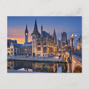 Carte Postale Gand, Belgique coucher du soleil