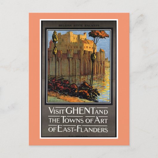 Carte Postale Gand, Belgique, Poster Vintage voyage (Devant)