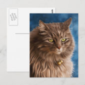 Carte Postale Gandalf - Argent Tabby Cat Art (Devant / Derrière)