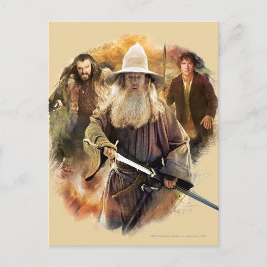 Carte Postale Gandalf, THORIN OAKENSHIELD™ & BILBO BAGGINS™ (Devant)