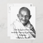 Carte Postale Gandhi (Devant / Derrière)