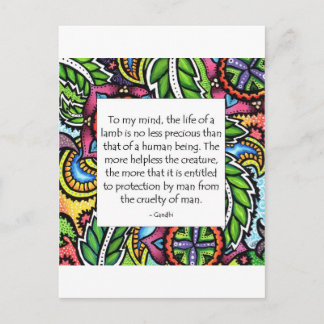 Carte Postale Gandhi Animal Quote