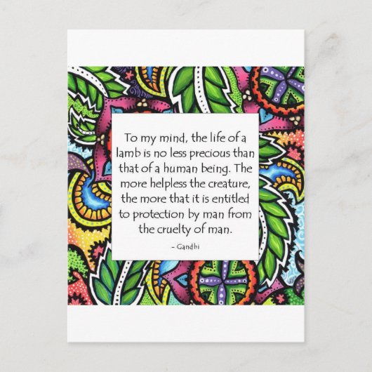 Carte Postale Gandhi Animal Quote (Devant)