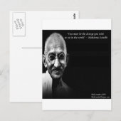 Carte Postale Gandhi Be the Change Wisdom Citation (Devant / Derrière)