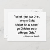 Carte Postale Gandhi sur des chrétiens (Devant / Derrière)