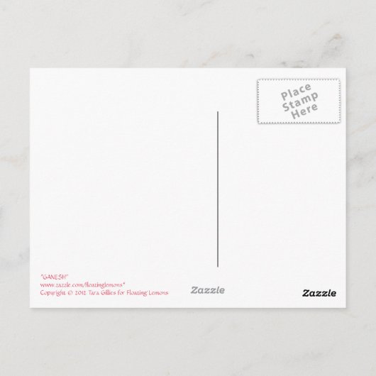 Carte postale Ganesh (Dos)