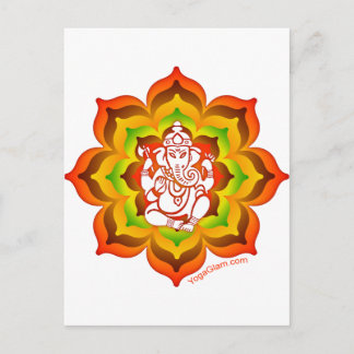 Carte Postale Ganesh à Lotus