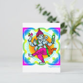 Carte Postale Ganesh dans Rainbow coloré design (Debout devant)