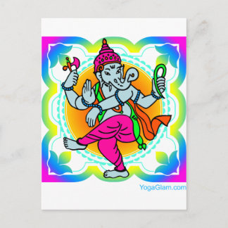 Carte Postale Ganesh dans Rainbow coloré design