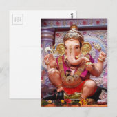 Carte Postale Ganesh Ganesha Hindu India Asian Elephant Deity (Devant / Derrière)