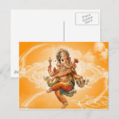 CARTE POSTALE GANESH HINDU DIEU (Devant / Derrière)