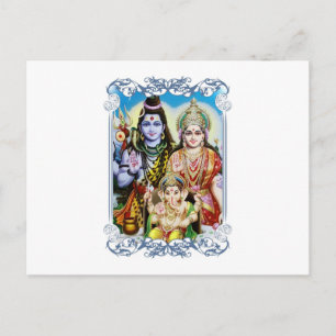 Carte Postale Ganesh, Shiva et Parvati, Lord Ganesha, Durga