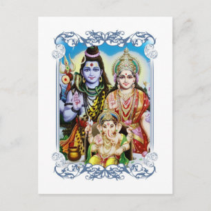 Carte Postale Ganesh, Shiva et Parvati, Lord Ganesha, Durga