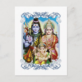 Carte Postale Ganesh, Shiva et Parvati, Lord Ganesha, Durga