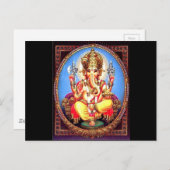 Carte Postale Ganesha (ग णे श) Elephant Indien (Devant / Derrière)