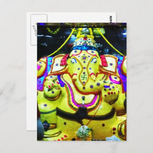 Carte Postale Ganesha décoré (Devant / Derrière)
